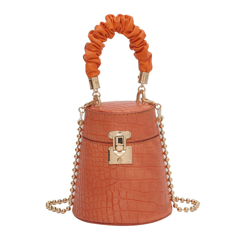 Terracotta Crocodile Mini Bucket Bag