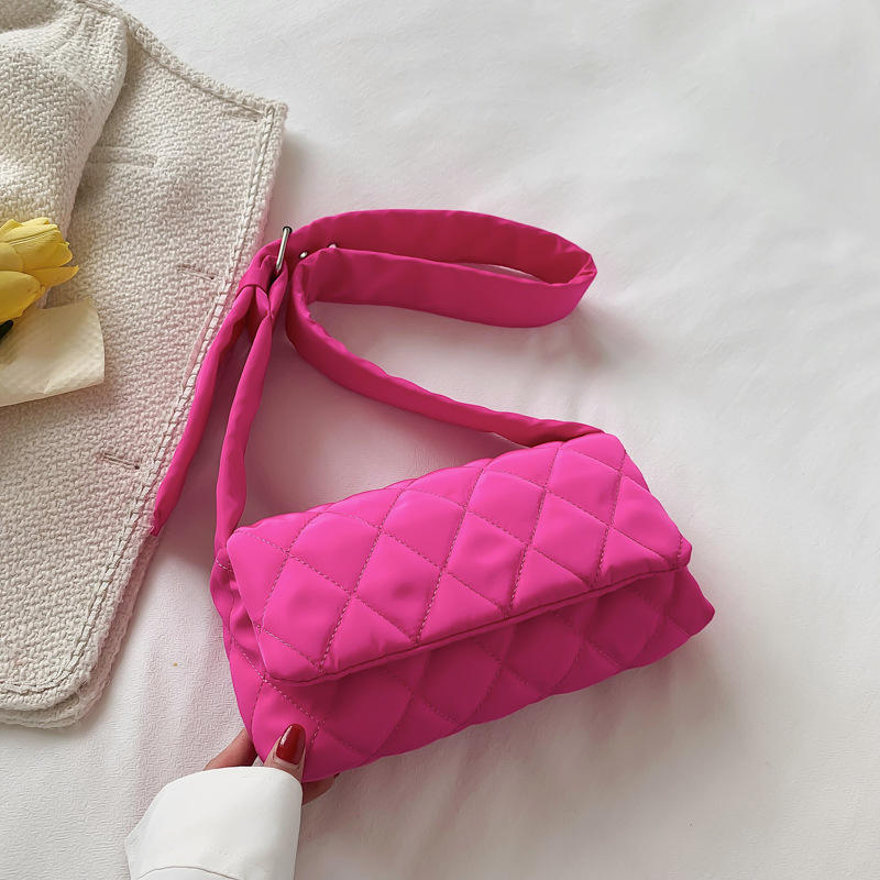 Hot Pink Quilted Mini Shoulder Bag